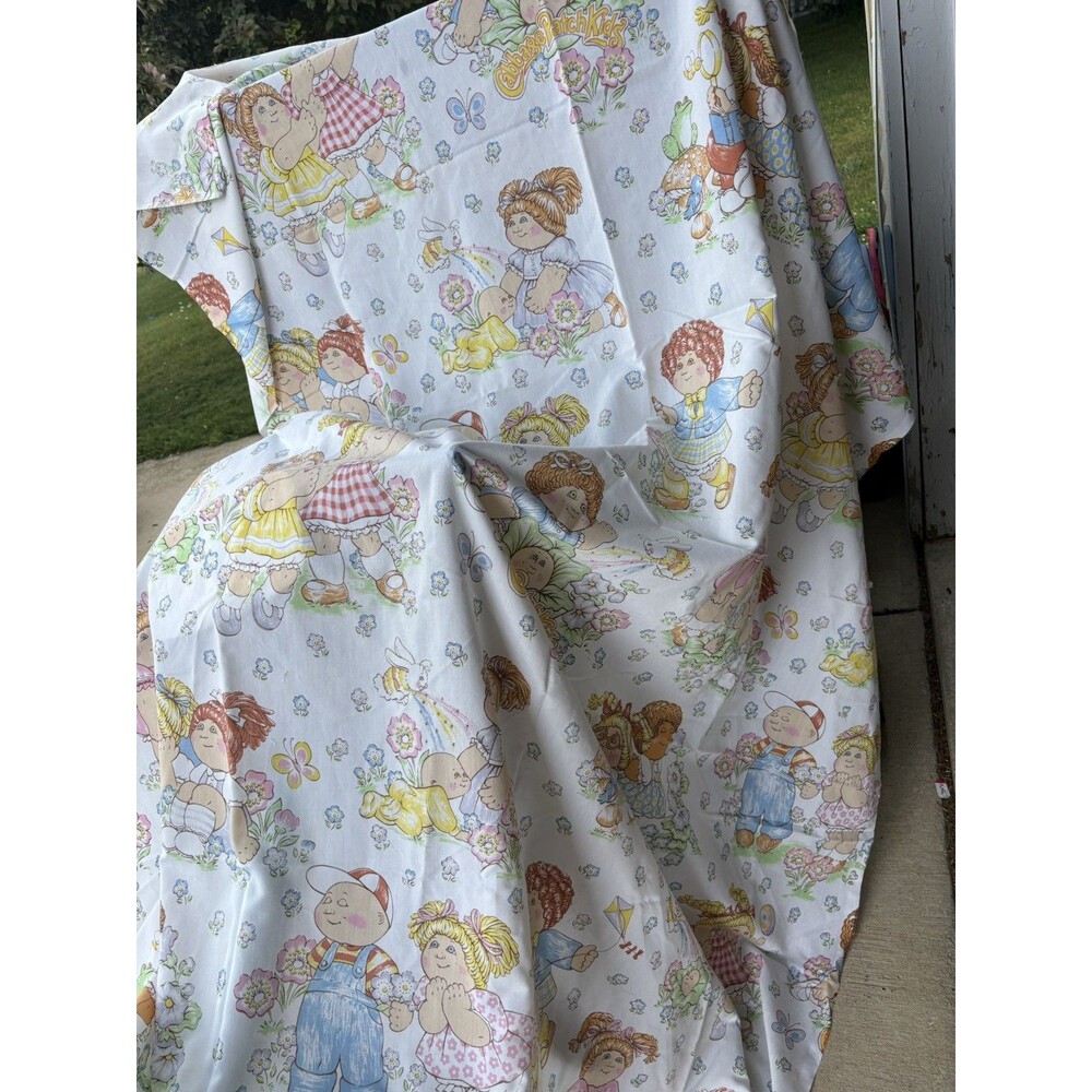 Vintage 1983 Cabbage Patch Kids Twin Bed Flat Top Sheet Bedding Fabric OAA Inc